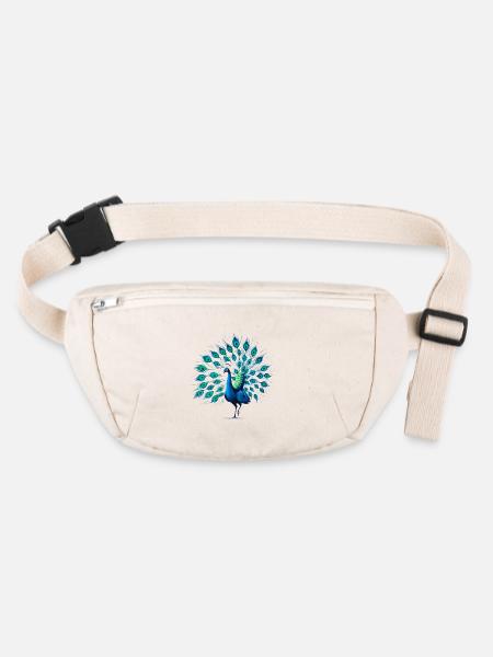 Pfau - Stanley/Stella recycelte Gürteltasche - Naturweiß - Vorne