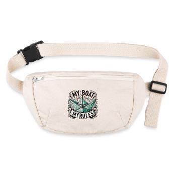 Mon bateau Mes règles Design pour les plaisanciers - Sac banane recyclé Stanley/Stella - blanc naturel - Devant