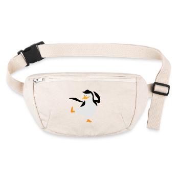 Penguin stands on one leg - Stanley/Stella recycled Hip Bag  - natural - Front