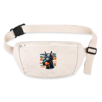 Dobermann Der Leibwächter - Stanley/Stella recycelte Gürteltasche - Naturweiß - Vorne