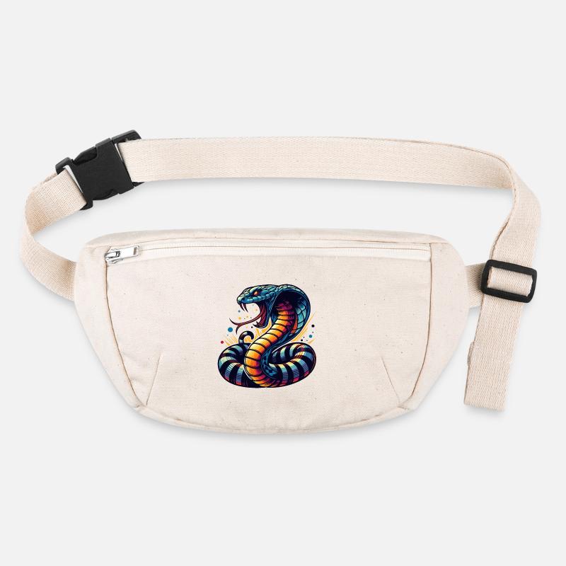 motif serpent Cobra dynamique et coloré Sac banane recyclé Stanley/Stella