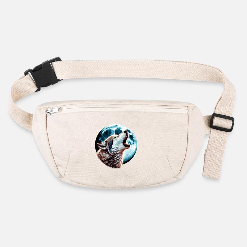 Wolf howls at the full moon Stanley/Stella recycled Hip Bag 