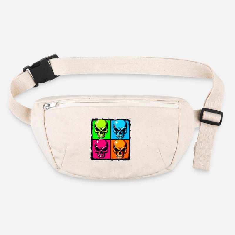 Bunte Totenköpfe Stanley/Stella recycelte Gürteltasche