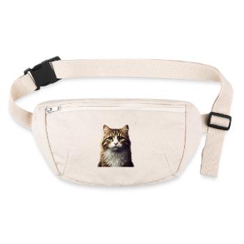 Katze - Stanley/Stella recycelte Gürteltasche - Naturweiß - Vorne
