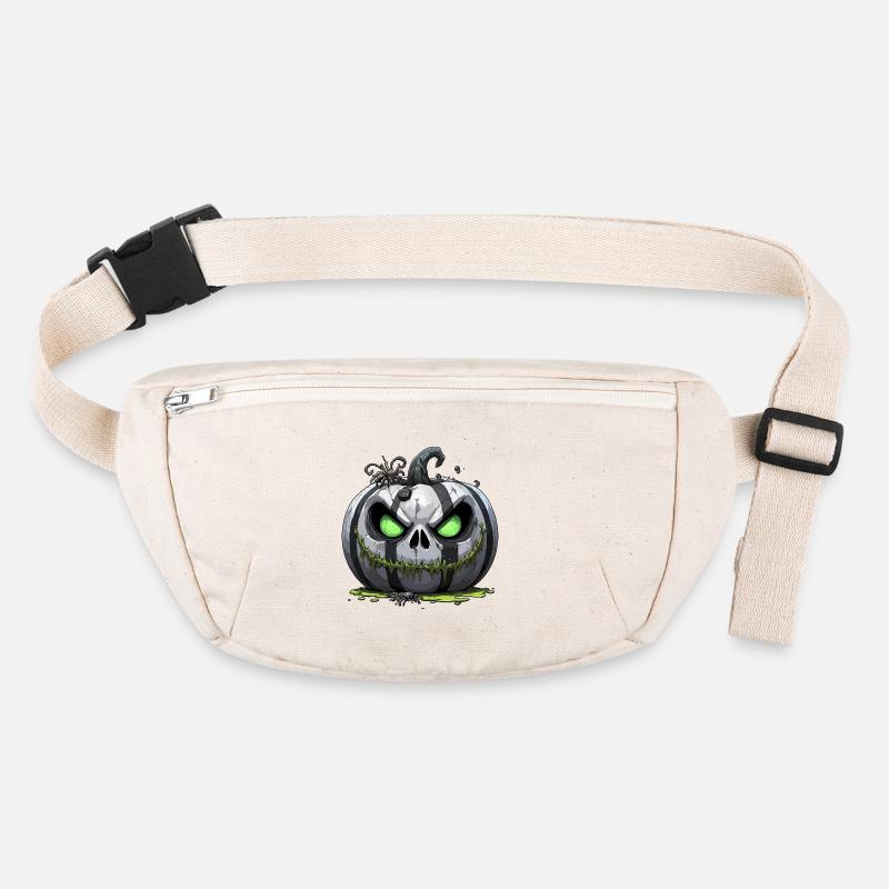 Grim Pumpkin Zombie with Green Eyes Stanley/Stella recycled Hip Bag 