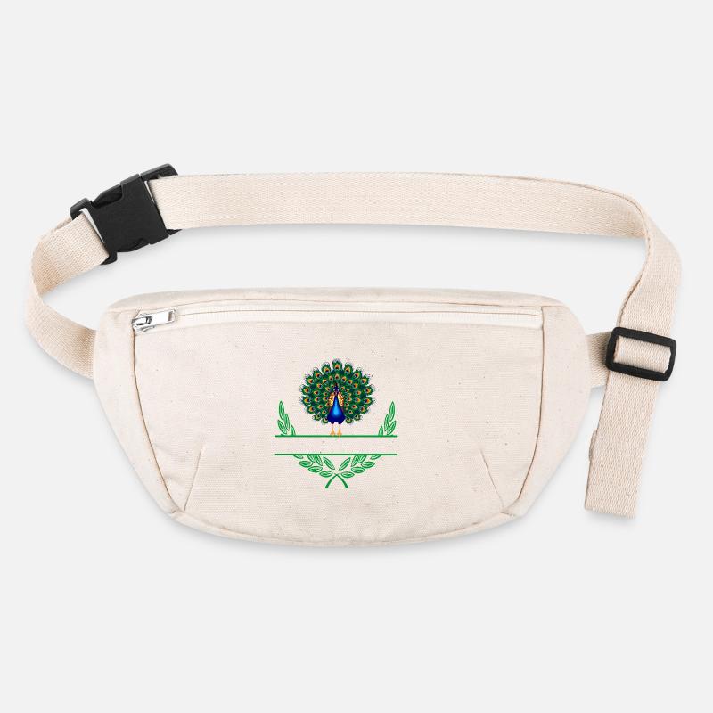 Peacock Laurel Wreath with Namespace Stanley/Stella recycled Hip Bag 