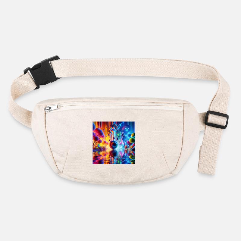 Surreal Dreamscape: Neon Waters - Stanley/Stella recycled Hip Bag  - natural