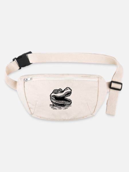 Crocodile Alligator - Stanley/Stella recycled Hip Bag  - natural - Front