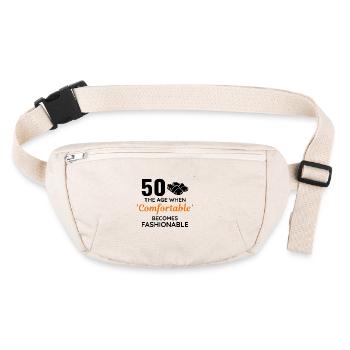 50th Birthday Comfortable Fashionable Slippers - Stanley/Stella recycled Hip Bag  - natural - Front