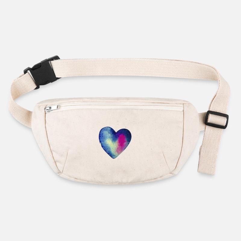 blue heart watercolor Stanley/Stella recycled Hip Bag 
