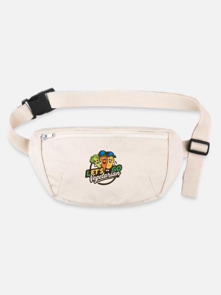 Sain, végétalien, végétarien, bien-être animal - Sac banane recyclé Stanley/Stella - blanc naturel - Devant
