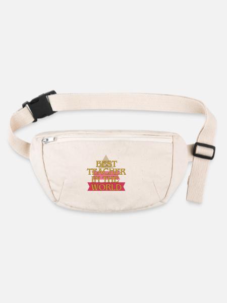 Best Teacher in the world - Stanley/Stella recycled Hip Bag  - natural - Front