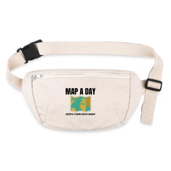 World Map GIS Cartography Earth Geography - Stanley/Stella recycled Hip Bag  - natural - Front