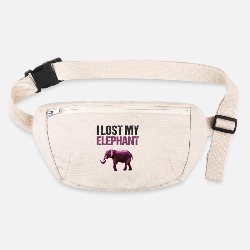 Éléphant rose mignon avec des lettres cool Sac banane recyclé Stanley/Stella