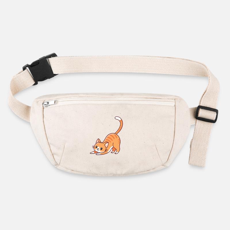 Orange kitten stretching Stanley/Stella recycled Hip Bag 