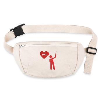 Liebeserklärung "Ich liebe dich" - Stanley/Stella recycelte Gürteltasche - Naturweiß - Vorne