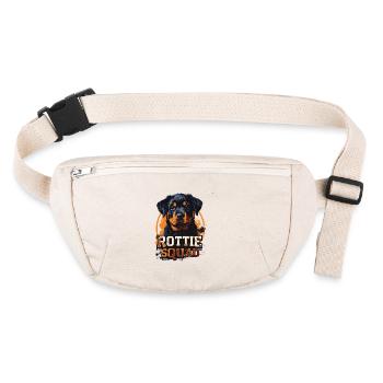 Rottie Squad – Conception Rottweiler solide - Sac banane recyclé Stanley/Stella - blanc naturel - Devant