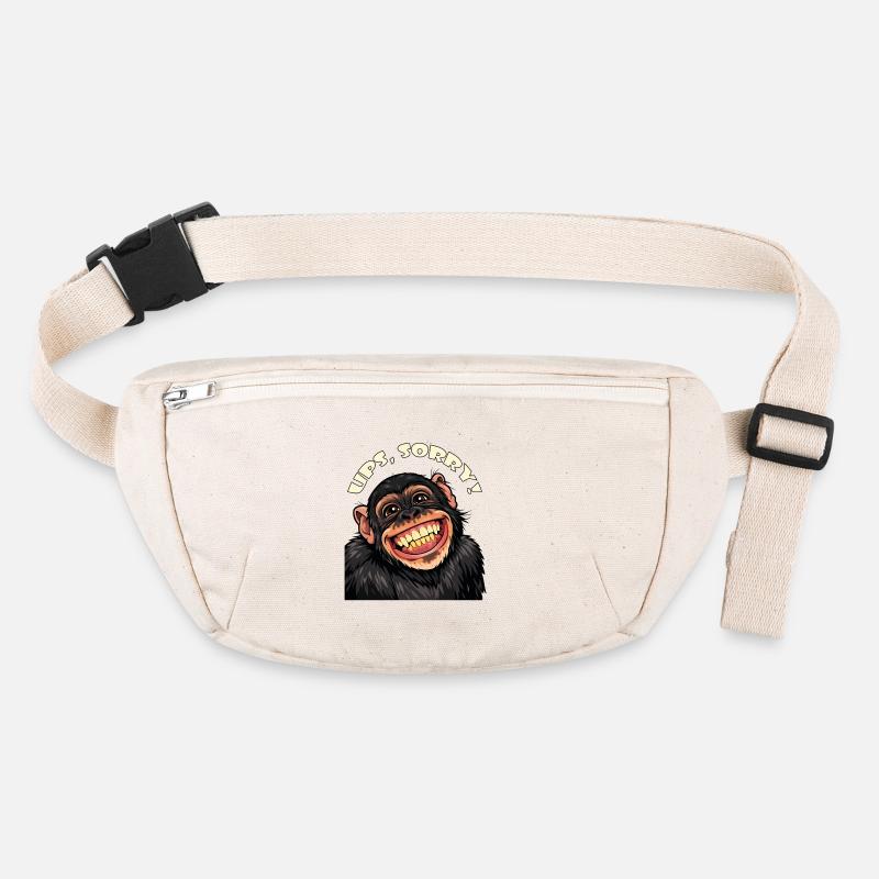 Oops, sorry! Funny Grinning Cartoon Monkey Stanley/Stella recycled Hip Bag 