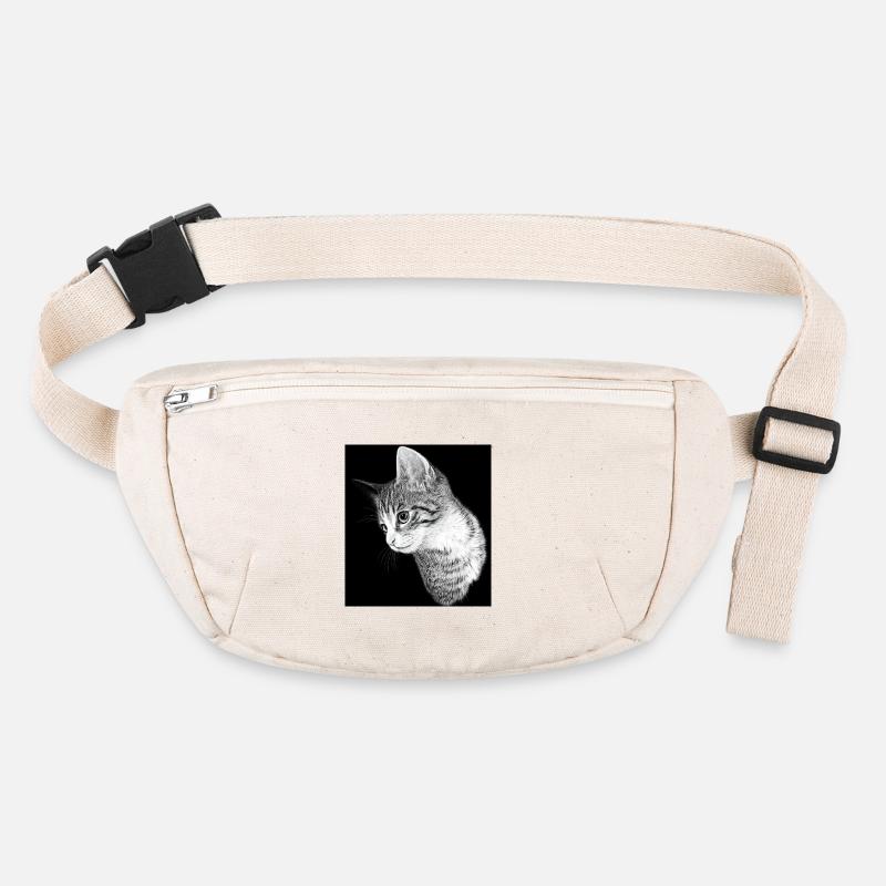 Silhouette de chat en noir et blanc Sac banane recyclé Stanley/Stella