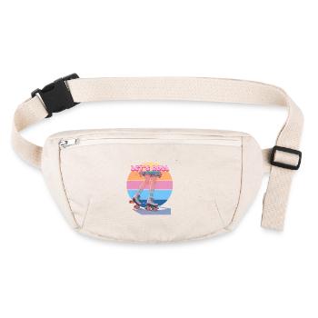 Let's Roll Retro Sunset Rollerskating Girl - Stanley/Stella recycled Hip Bag  - natural - Front
