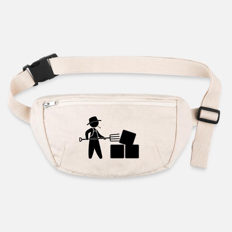 Bauer mit Mistgabel und Heu Stanley/Stella recycelte Gürteltasche