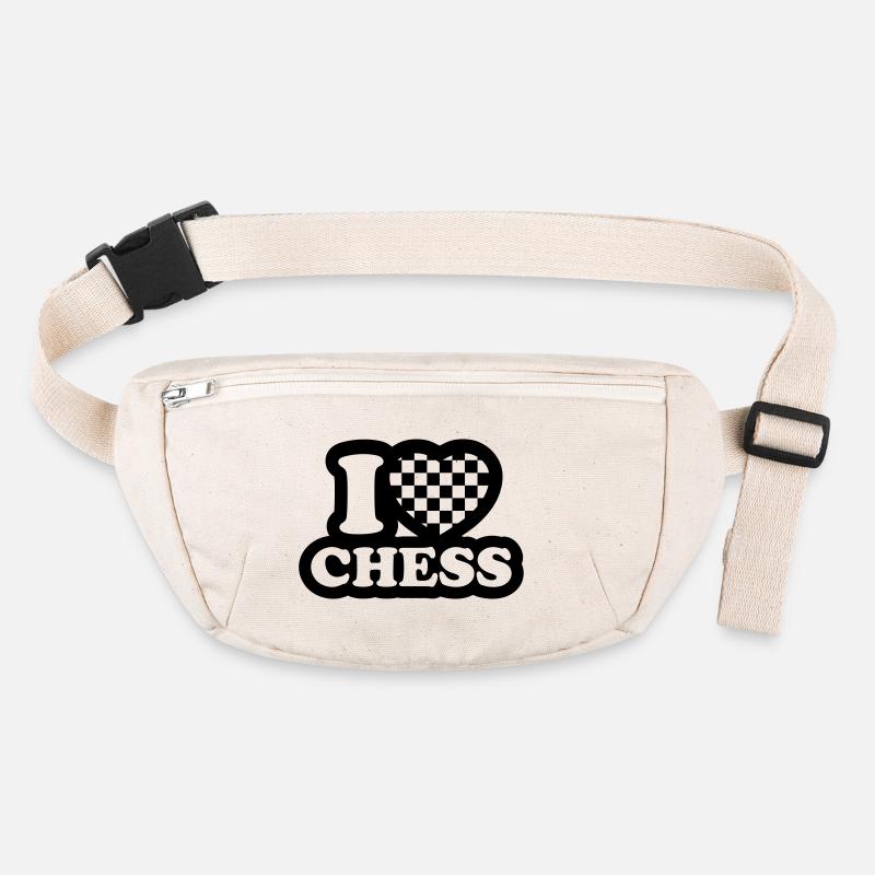 I love chess - J'aime échecs Sac banane recyclé Stanley/Stella