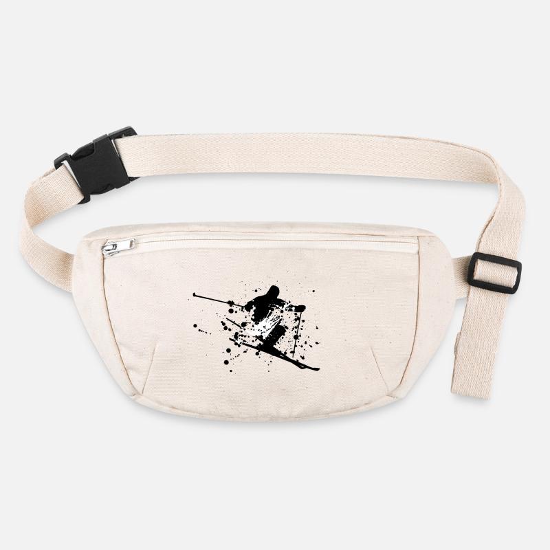 Skifahrer Ski Freestyle Minimal Art Stanley/Stella recycelte Gürteltasche