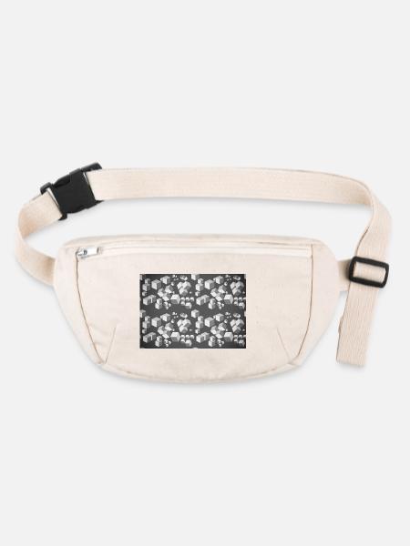 Motif déco gris-blanc - Sac banane recyclé Stanley/Stella - blanc naturel - Devant