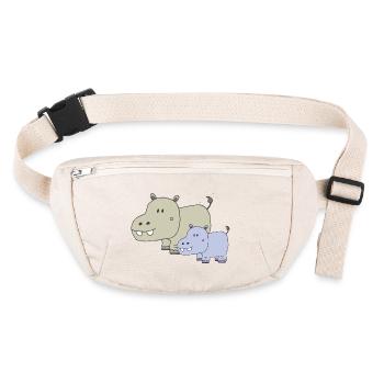Hippopotame père et fils - Sac banane recyclé Stanley/Stella - blanc naturel - Devant