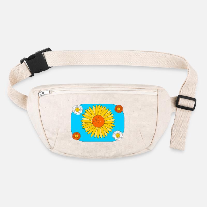 Gerbera sur turquoise Sac banane recyclé Stanley/Stella