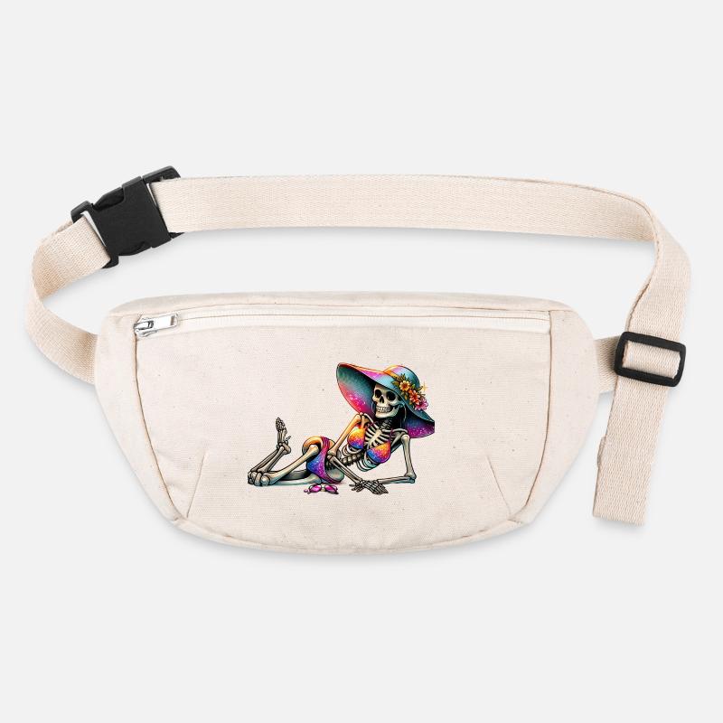 Sunlit Skeleton in Floral Hat Stanley/Stella recycled Hip Bag 