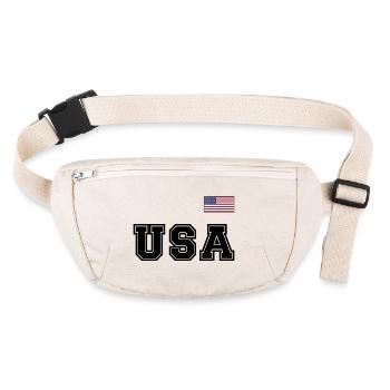 ÉQUIPE Bannière du drapeau américain des États-Unis sur la police - Sac banane recyclé Stanley/Stella - blanc naturel - Devant