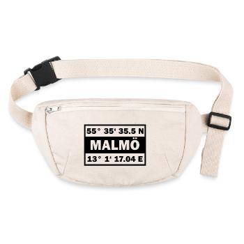 Malmö Coordinates City Sweden Malmö - Stanley/Stella recycled Hip Bag  - natural - Front