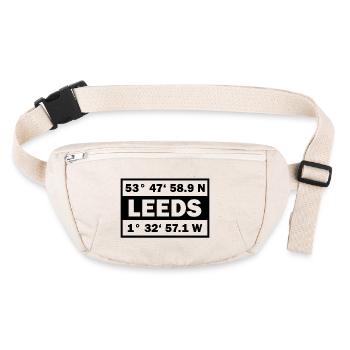 Leeds Koordinaten Stadt England Leeds - Stanley/Stella recycelte Gürteltasche - Naturweiß - Vorne