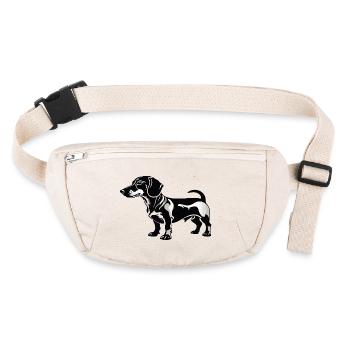 Teckel Dackel - Autocollant Chien de compagnie - Sac banane recyclé Stanley/Stella - blanc naturel - Devant
