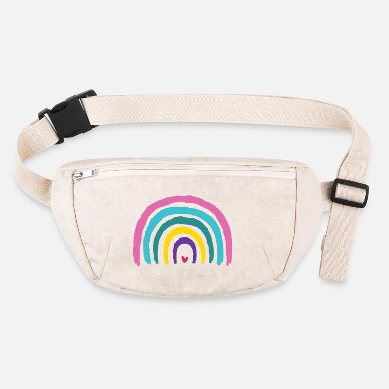 Regenbogen mit Herz Farben der 90er  Stanley/Stella recycelte Gürteltasche