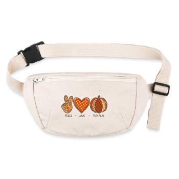 Peace Love Citrouille Automne Esthétique - Sac banane recyclé Stanley/Stella - blanc naturel - Devant