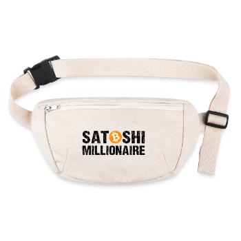 Satoshi Millionaire Cryptomonnaie Bitcoin - Sac banane recyclé Stanley/Stella - blanc naturel - Devant