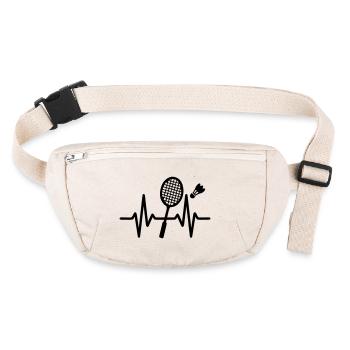 Raquette de badminton Motif de badminton - Sac banane recyclé Stanley/Stella - blanc naturel - Devant