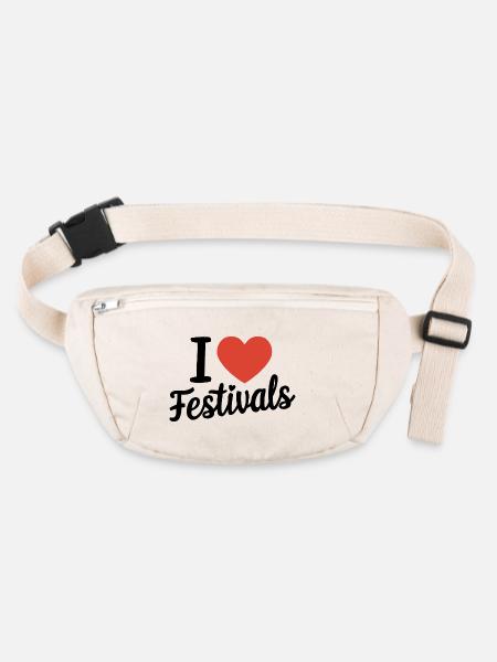 I love festivals - Stanley/Stella recycled Hip Bag  - natural - Front