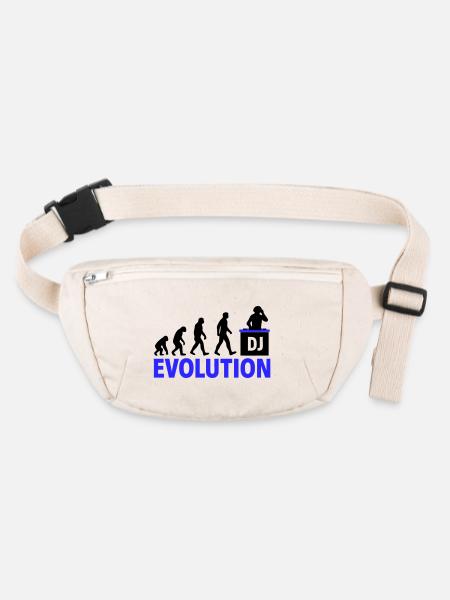 DJ Evolution Music Lover Design - Sac banane recyclé Stanley/Stella - blanc naturel - Devant