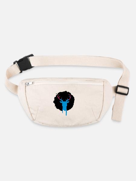 Deer patch graffiti - Stanley/Stella recycled Hip Bag  - natural - Front