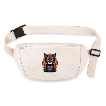 Mexican Marigold Cat 2 - Stanley/Stella recycled Hip Bag  - natural - Front