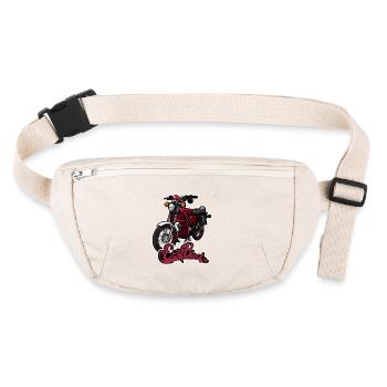 S51 (bordeaux) // Illustration - Sac banane recyclé Stanley/Stella - blanc naturel - Devant
