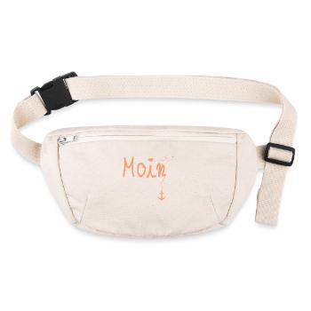 Moin Begruessung Moin mit Moewe in Orange - Stanley/Stella recycelte Gürteltasche - Naturweiß - Vorne