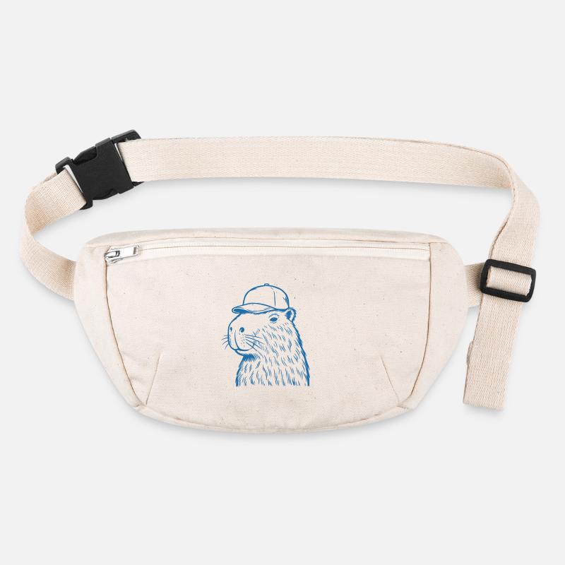 Capybara with baseball cap Stanley/Stella recycled Hip Bag 