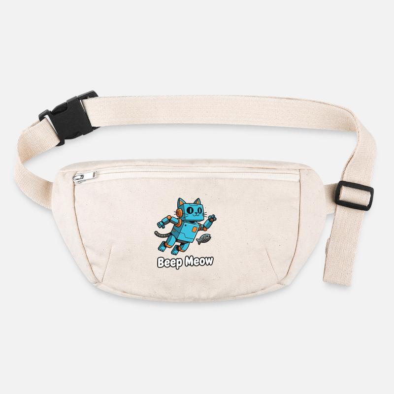 Blauer Roboterkater Beep Meow Stanley/Stella recycelte Gürteltasche