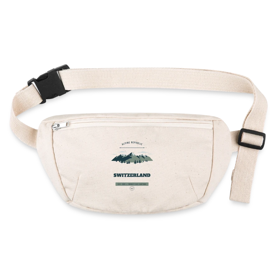 Switzerland badge on a stanley/stella recycled hip bag , natural
