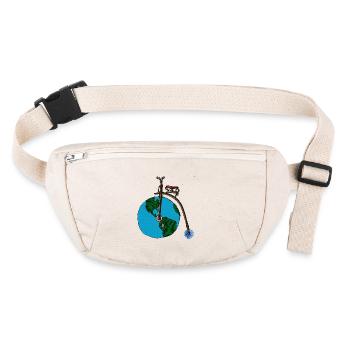 Save The Planet Earth Penny Farthing Bicycle Art - Stanley/Stella recycled Hip Bag  - natural - Front