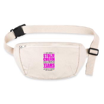 lustiges Chefin Geschenk stolze Chefin Idee - Stanley/Stella recycelte Gürteltasche - Naturweiß - Vorne